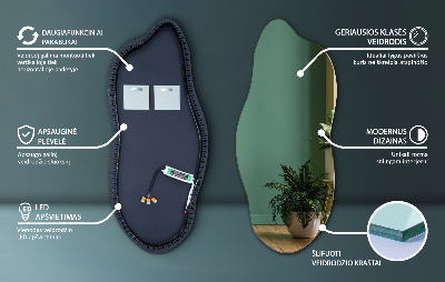Spejl asymmetrisk innovativ med LED