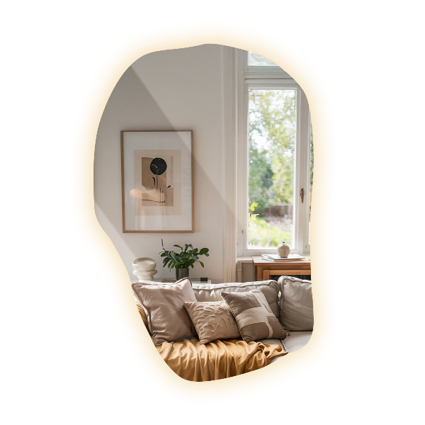 LED-spejl asymmetrisk unikt