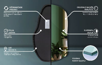LED-spejl asymmetrisk unikt