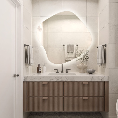 Spejl i form af en klatter LED moderne