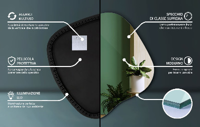 Spejl i form af en klatter LED moderne