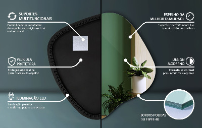 Spejl i form af en klatter LED moderne
