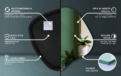 Spejl i form af en klatter LED moderne