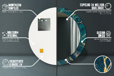 Dekorative spejle Grøn malakitmarmor
