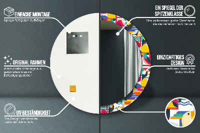 Dekorative spejle Geometriske tropiske fugle