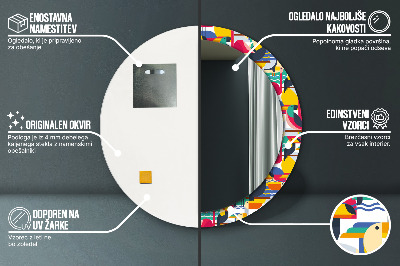 Dekorative spejle Geometriske tropiske fugle