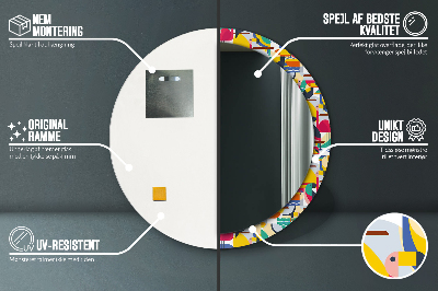 Dekorative spejle Geometriske tropiske fugle