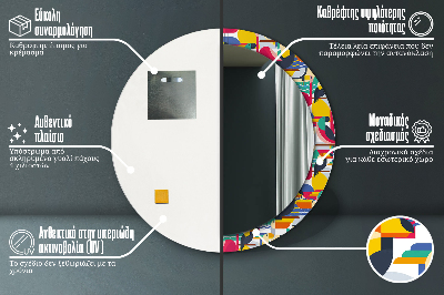 Dekorative spejle Geometriske tropiske fugle