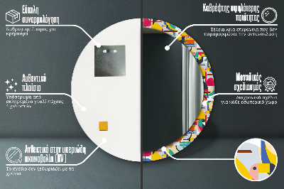 Dekorative spejle Geometriske tropiske fugle