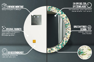 Dekorative spejle Blomster og fugle