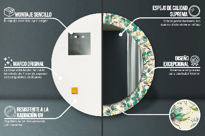 Dekorative spejle Blomster og fugle