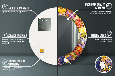 Dekorative spejle Farverigt farvet glas