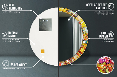 Dekorative spejle Farverigt farvet glas