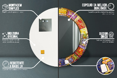 Dekorative spejle Farverigt farvet glas