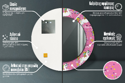 Dekorative spejle Magisk enhjørning