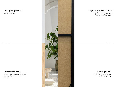 Gulvspejl i hvid ramme 36x156 cm