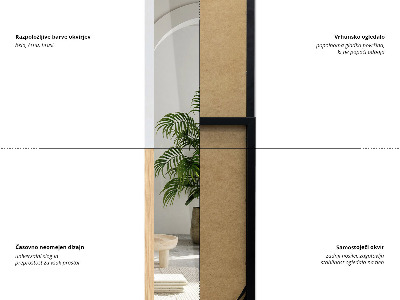 Gulvspejl i egetræsramme 36x156 cm