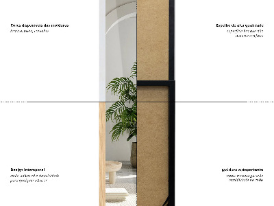 Gulvspejl i egetræsramme 36x156 cm