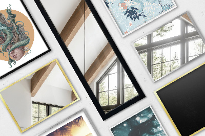 Gulvspejl i egetræsramme 36x156 cm