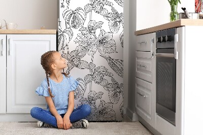 Magnetisk måtte til køleskabet Tåreformet blomsterlinje