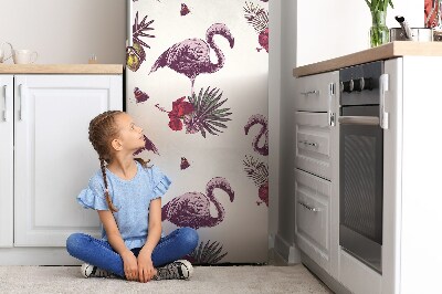 Magnetisk måtte til køleskabet Flamingoer og hibiscus