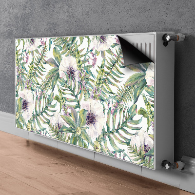 Magnetisk radiatordæksel Hvide blomster