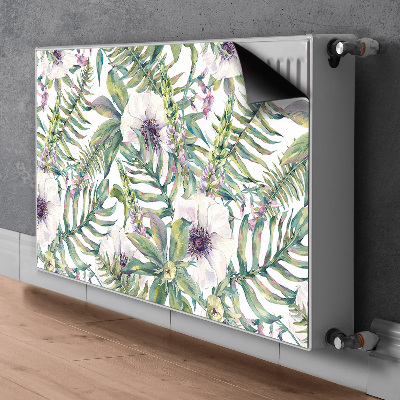 Magnetisk radiatordæksel Hvide blomster