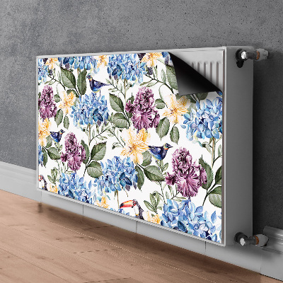 Magnetisk radiatordæksel Retro blomster