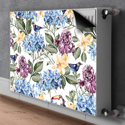 Magnetisk radiatordæksel Retro blomster