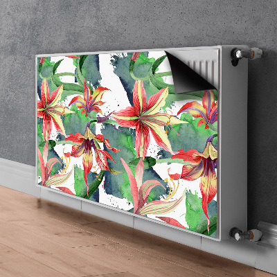 Magnetisk klistermærke til en radiator Ornamental blomst