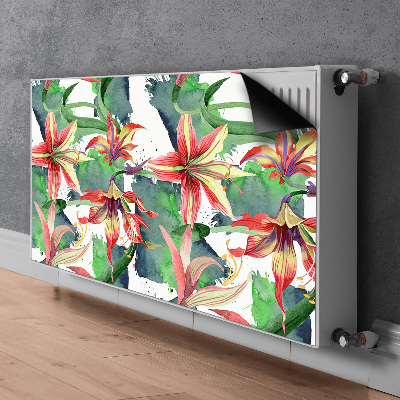 Magnetisk klistermærke til en radiator Ornamental blomst