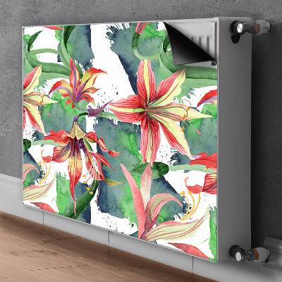 Magnetisk klistermærke til en radiator Ornamental blomst