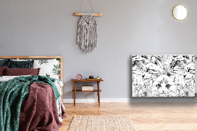 Radiator dekoration Skitserede katte