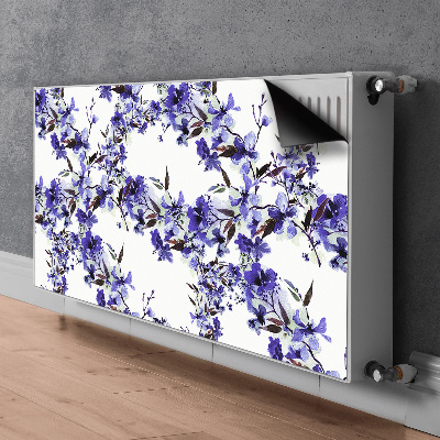 Magnetisk klistermærke til en radiator Blå blomster