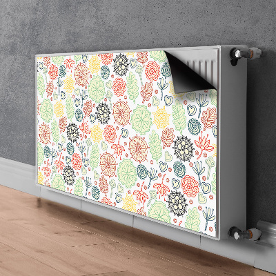 Magnetisk radiatordæksel Blomster og hjerter