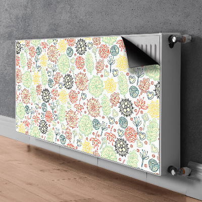 Magnetisk radiatordæksel Blomster og hjerter