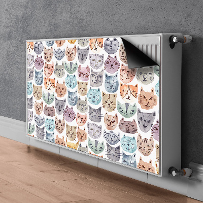 Magnetisk radiatordæksel Vandfarvede katte