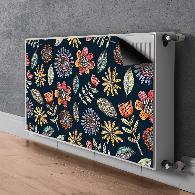 Magnetisk radiatordæksel Farvede blomster