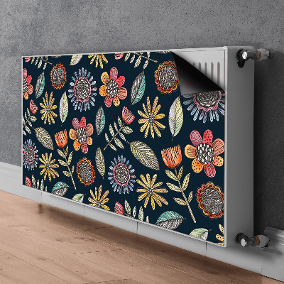 Magnetisk radiatordæksel Farvede blomster