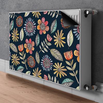 Magnetisk radiatordæksel Farvede blomster