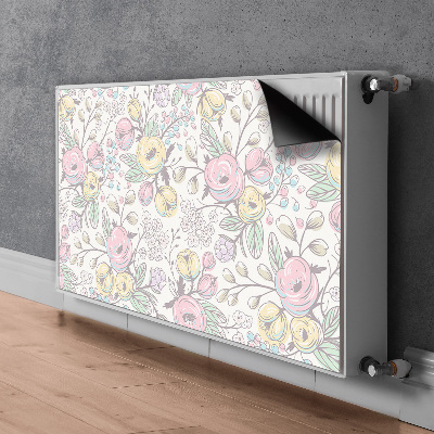 Dekorativt radiatordæksel Farvede blomster