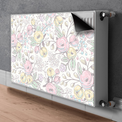 Dekorativt radiatordæksel Farvede blomster