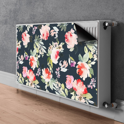 Magnetisk radiatordæksel Malede blomster