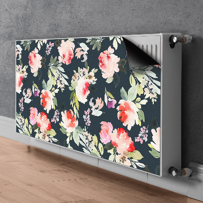 Magnetisk radiatordæksel Malede blomster