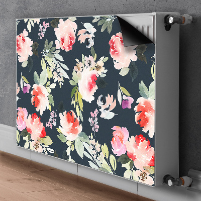 Magnetisk radiatordæksel Malede blomster