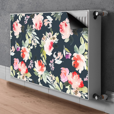 Magnetisk radiatordæksel Malede blomster