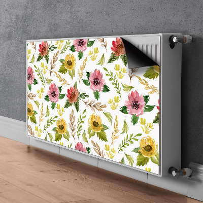 Magnetisk radiatordæksel Akvarelblomster