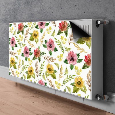 Magnetisk radiatordæksel Akvarelblomster