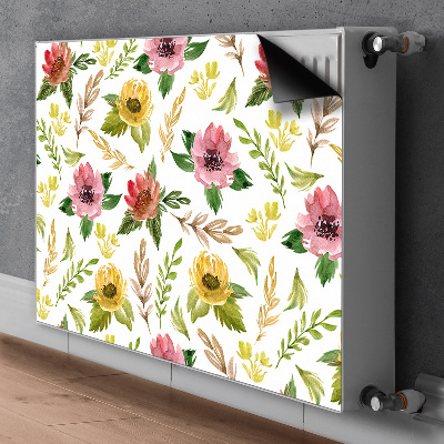 Magnetisk radiatordæksel Akvarelblomster