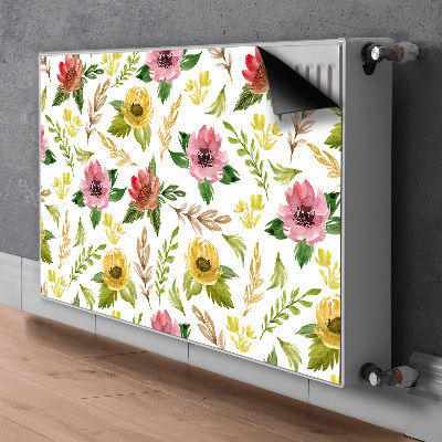 Magnetisk radiatordæksel Akvarelblomster